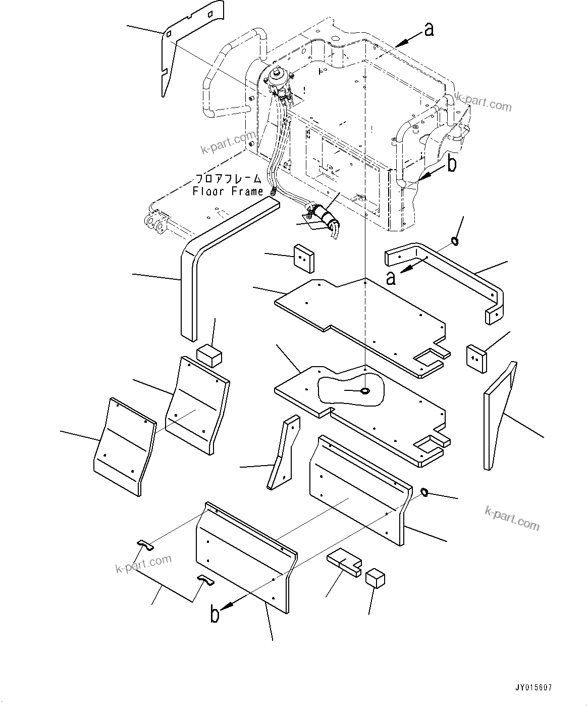 Komatsu parts book diagram for PC55MR-3 S/N 15001-UP: МЫ ? МЪ ?С, МЫ ?, ‰є•” ј ?Д(#16001-16500)