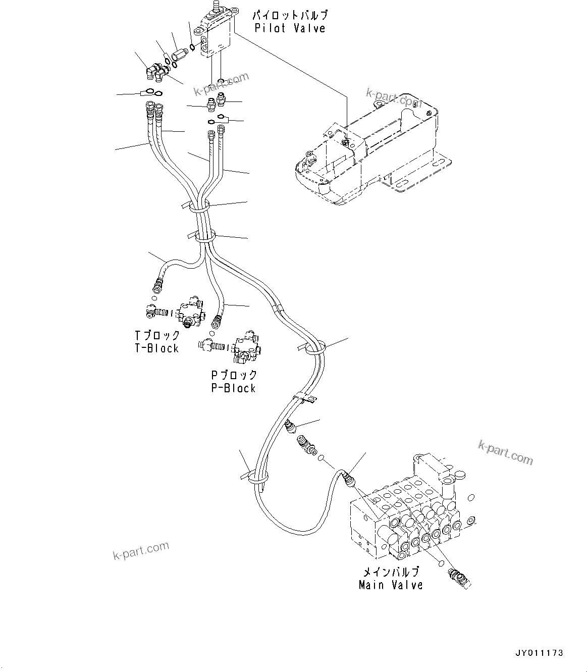 Komatsu parts book diagram for PC55MR-3 S/N 15001-UP: МЫ ? МЪ ?С,  ?ёБ ?ґ ?А ‘ЂЌм”ZЉЗ (1/2)(#15001-16000)