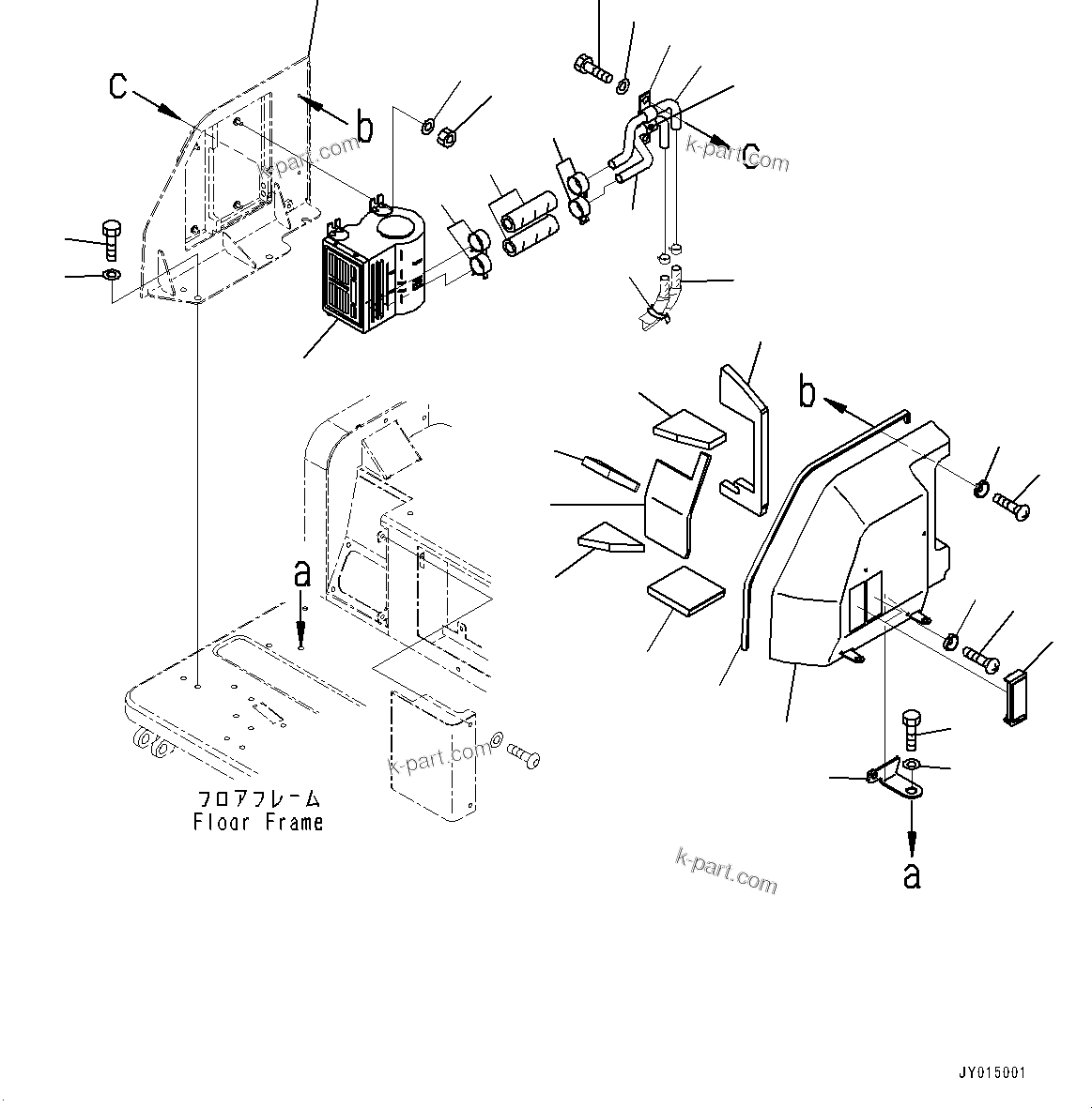 Komatsu parts book diagram for PC55MR-3 S/N 15001-UP: МЫ ? МЪ ?С, Л ?А (1/2)(#16001-16500)