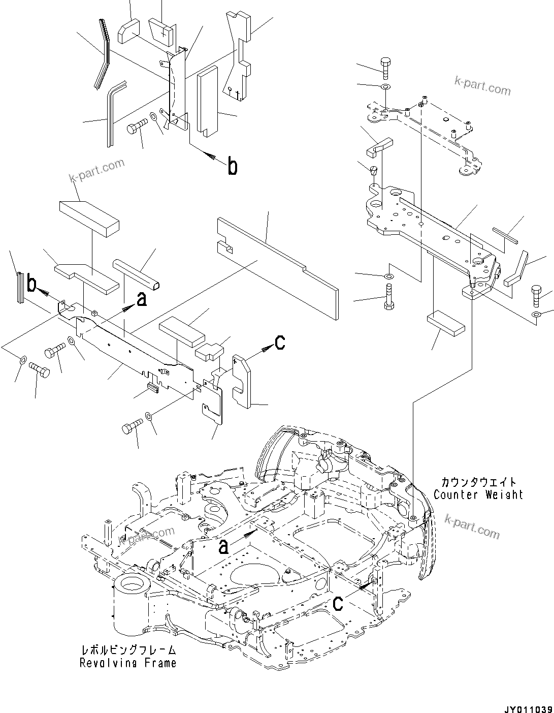 Komatsu parts book diagram for PC55MR-3 S/N 15001-UP: М ?ДЮ, МЮЧ№ЇД (ROPS  ? ?ЙЛЯ ‚Ь‚Ѕ‚Н МЯЧЅБЇё  ? ?ЙЛЯ •T)(#15001-15426)