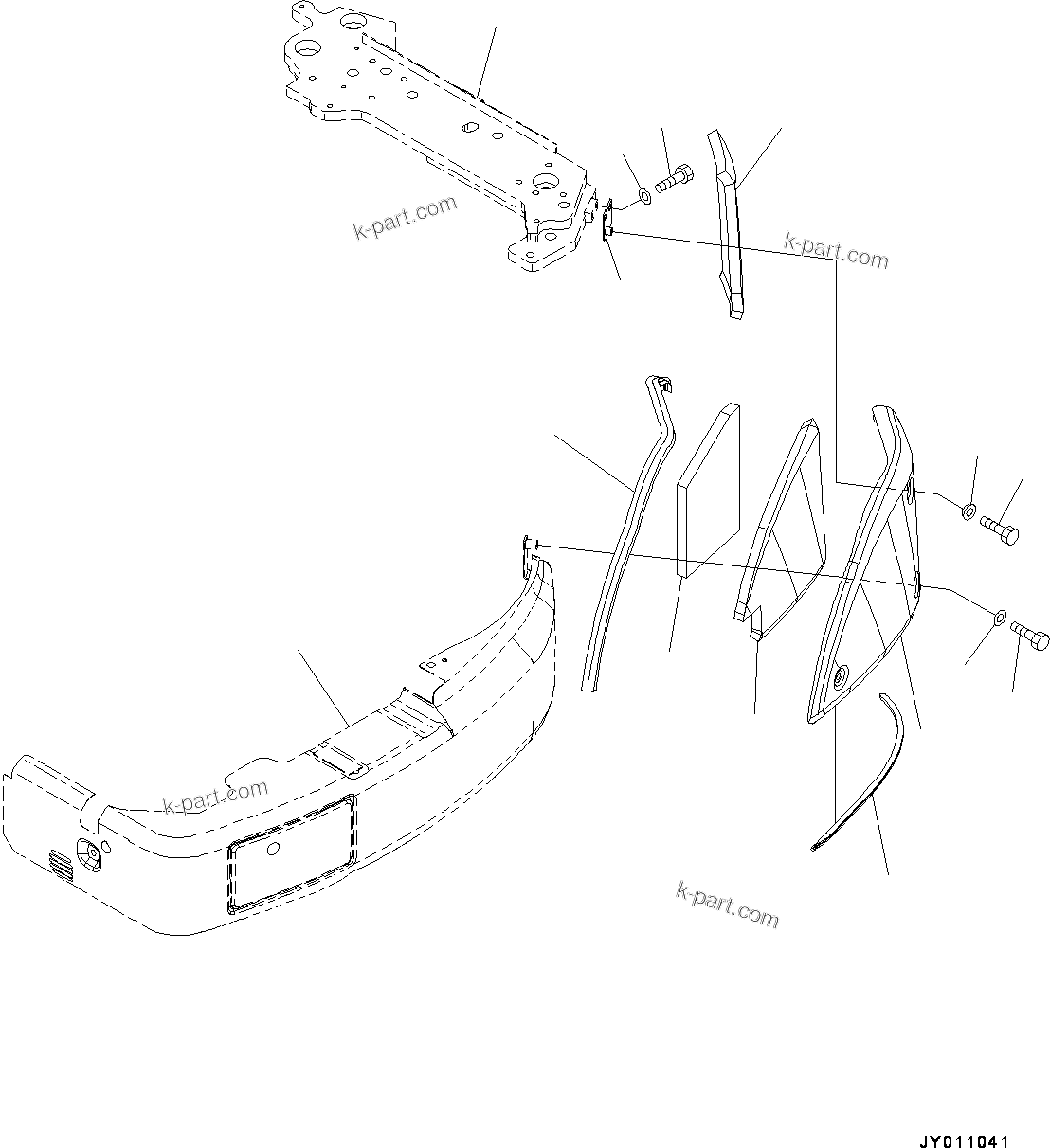 Komatsu parts book diagram for PC55MR-3 S/N 15001-UP: М ?ДЮ,  ?КЮ ?(#15001-15426)