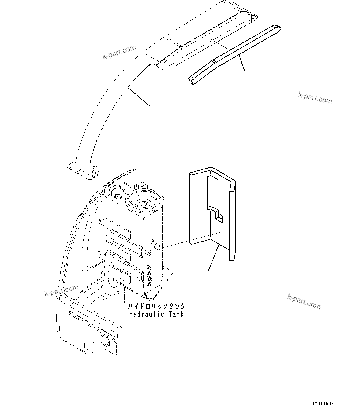 Komatsu parts book diagram for PC55MR-3 S/N 15001-UP: М ?ДЮ, Ќм“ ?–ы АЭё  ?КЮ ?(#15427-16000)