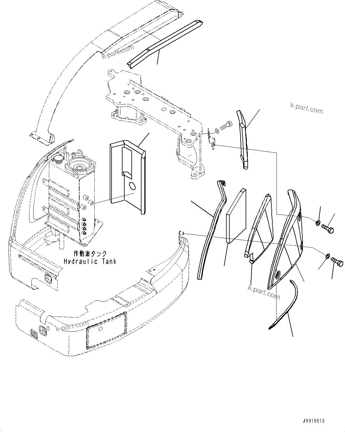 Komatsu parts book diagram for PC55MR-3 S/N 15001-UP: М ?ДЮ,  ?КЮ ? (ROPS  ? ?МЮ •T)(#16501-)