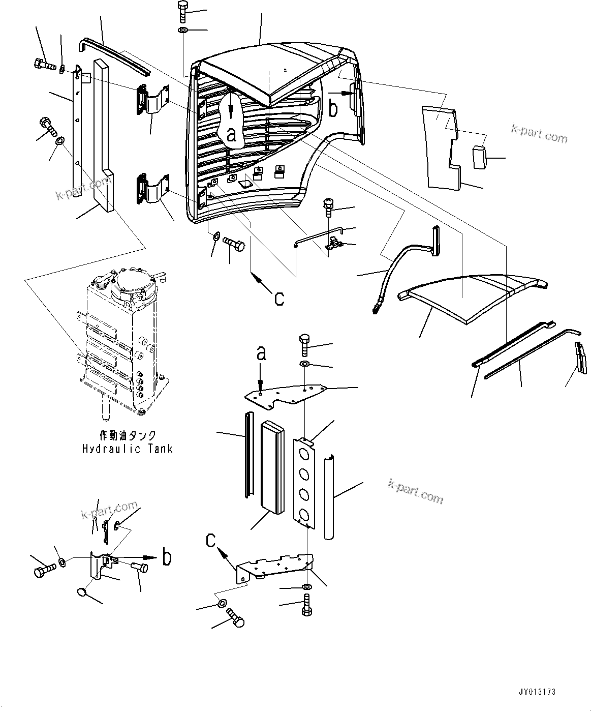 Komatsu parts book diagram for PC55MR-3 S/N 15001-UP: ‰E  ?КЮ ?, Њг, ‰E (ґ ?єЭ•T)(#15001-16000)