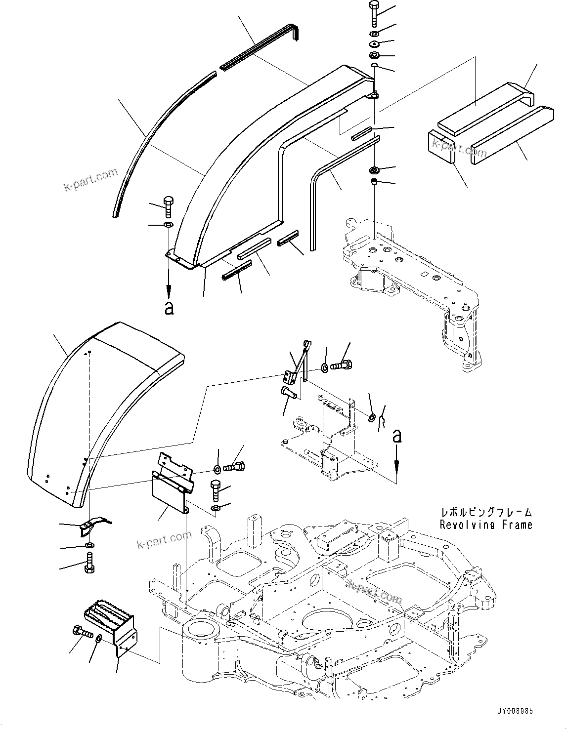 Komatsu parts book diagram for PC55MR-3 S/N 15001-UP: МЫЭД  ?КЮ ?, ( ? ?ЙЛЯ—P)(#15001-16500)