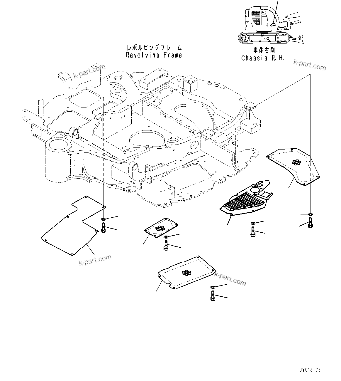 Komatsu parts book diagram for PC55MR-3 S/N 15001-UP: ?ЭАЮ  ?КЮ ?, (‰р‘МЋD—L)(#15001-)
