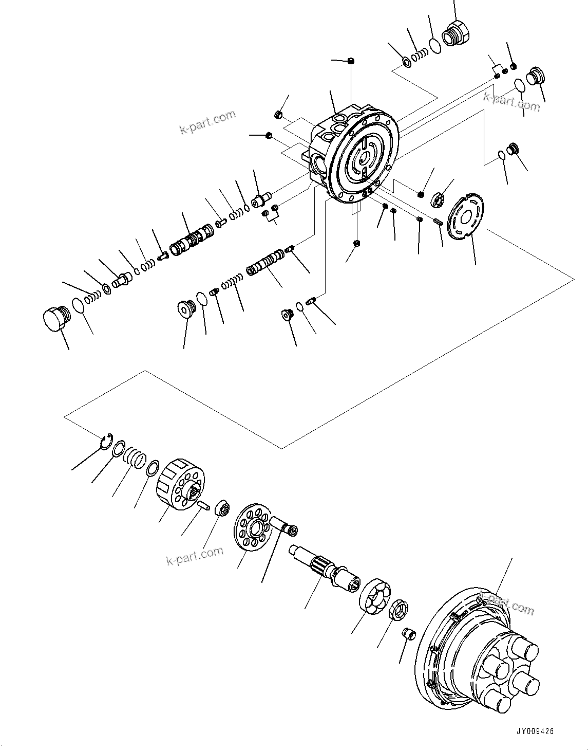Komatsu parts book diagram for PC55MR-3 S/N 15001-UP: ДЧЇё МЪ ?С, ‘–ЌS У ?А Ќ\ђ ?•”•I (2/3)(#15401-16000)