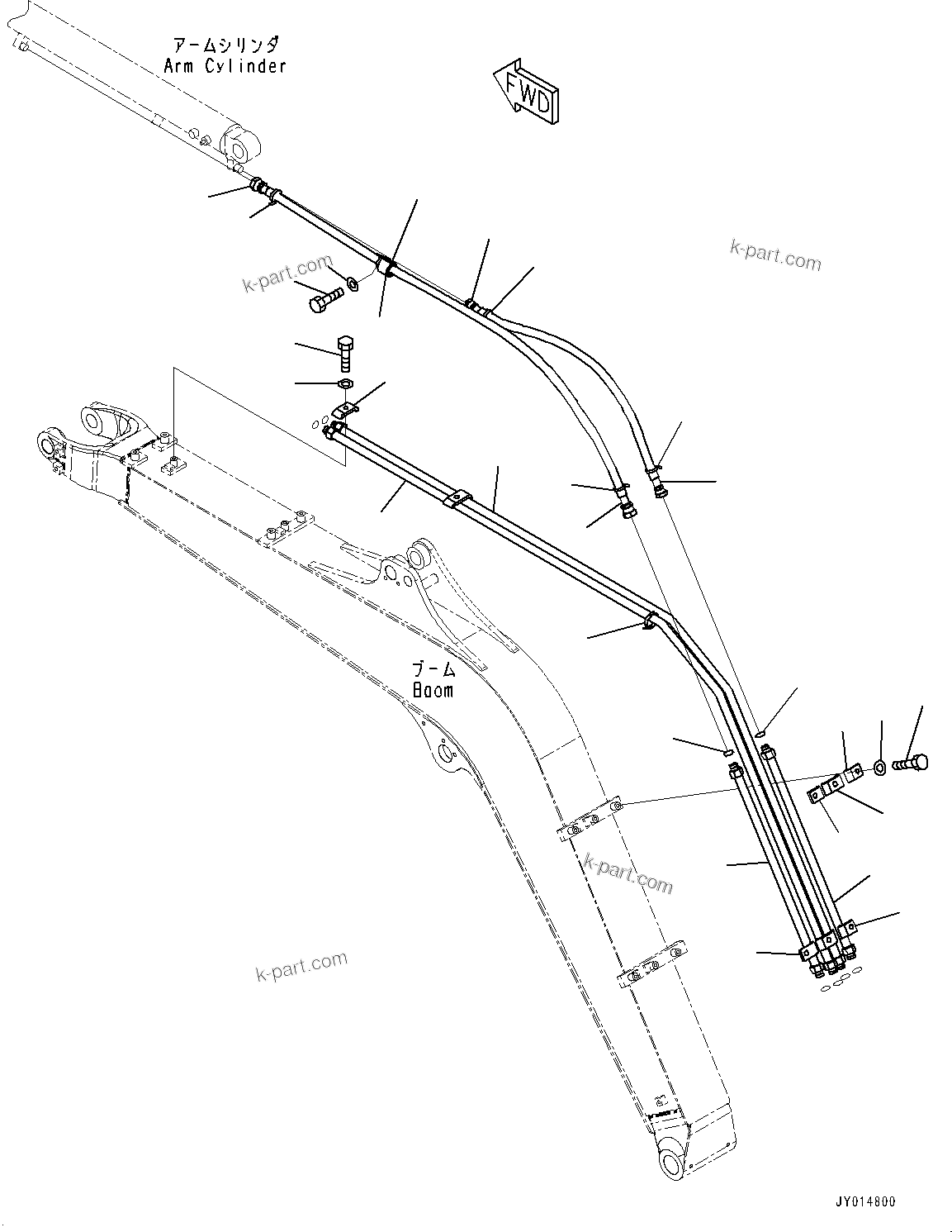Komatsu parts book diagram for PC55MR-3 S/N 15001-UP: МЮ ?С ХЖЇД,  ? ?СҐКЮ№ЇД јШЭАЮ ”ZЉЗ (2900MM МЮ ?С)(#16001-)