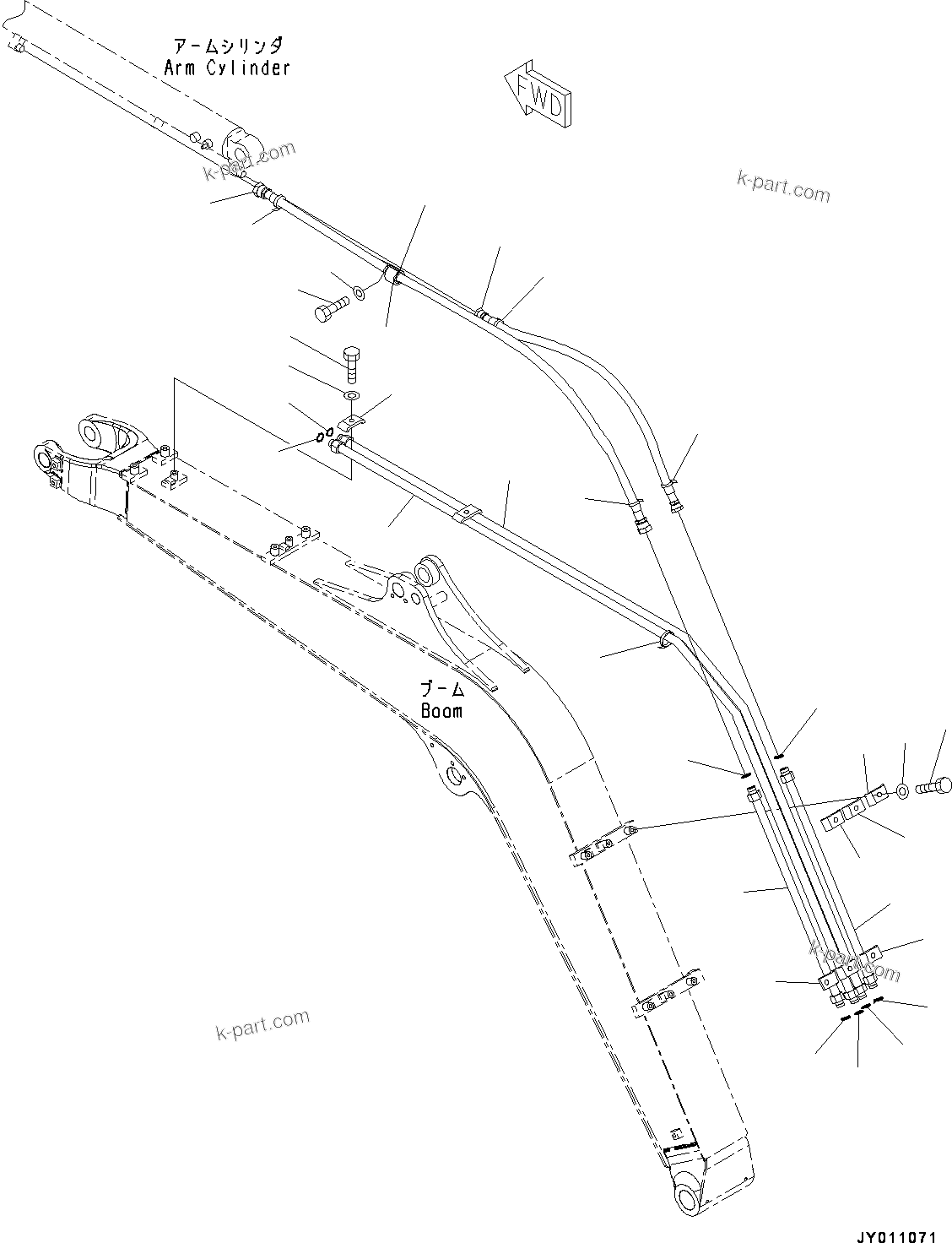 Komatsu parts book diagram for PC55MR-3 S/N 15001-UP: МЮ ?С ХЖЇД,  ? ?СҐКЮ№ЇД јШЭАЮ ”ZЉЗ (2900MM МЮ ?С, 1  ?АЇБТЭД)(#15001-15400)