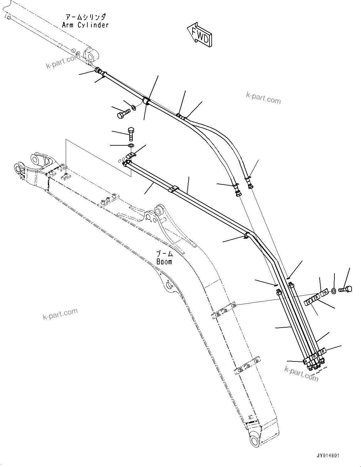 Komatsu parts book diagram for PC55MR-3 S/N 15001-UP: МЮ ?С ХЖЇД,  ? ?СҐКЮ№ЇД јШЭАЮ ”ZЉЗ (2900MM МЮ ?С, 1  ?АЇБТЭД)(#16001-)