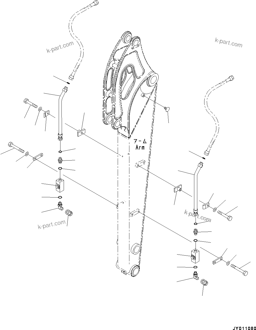Komatsu parts book diagram for PC55MR-3 S/N 15001-UP: ? ?С ХЖЇД,  ?АЇБТЭД ”ZЉЗ (1/2) (1640MM  ? ?С, 1  ?АЇБТЭД, “ъ–{ —P)(#16510-)