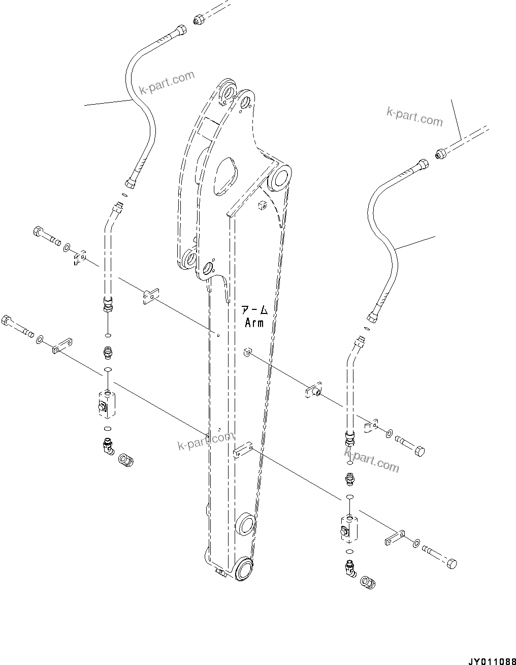 Komatsu parts book diagram for PC55MR-3 S/N 15001-UP: ? ?С ХЖЇД,  ?АЇБТЭД ”ZЉЗ (2/2) (1640MM, 1  ?АЇБТЭД)(#15001-16000)