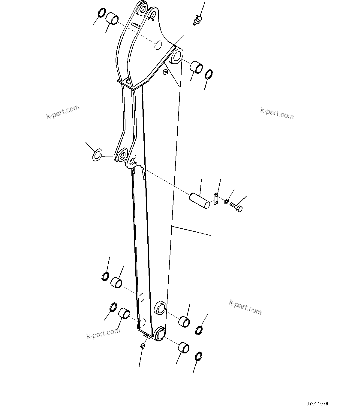 Komatsu parts book diagram for PC55MR-3 S/N 15001-UP: ? ?С ХЖЇД,  ? ?СҐЛЯЭ (2000MM  ? ?С)(#16001-)