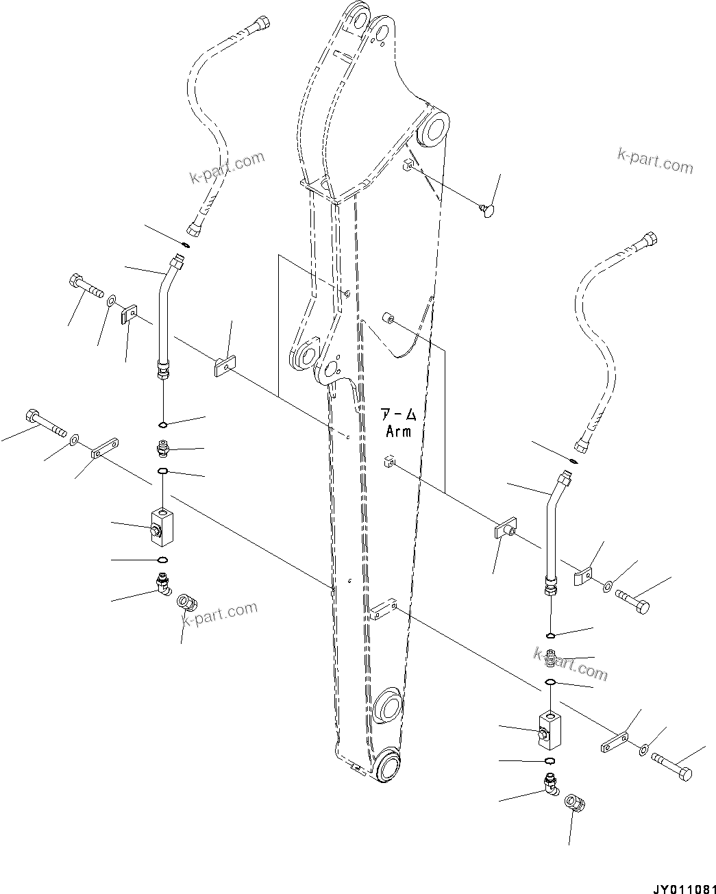 Komatsu parts book diagram for PC55MR-3 S/N 15001-UP: ? ?С ХЖЇД,  ?АЇБТЭД ”ZЉЗ (1/2) (2000MM  ? ?С, 1  ?АЇБТЭД)(#16001-)