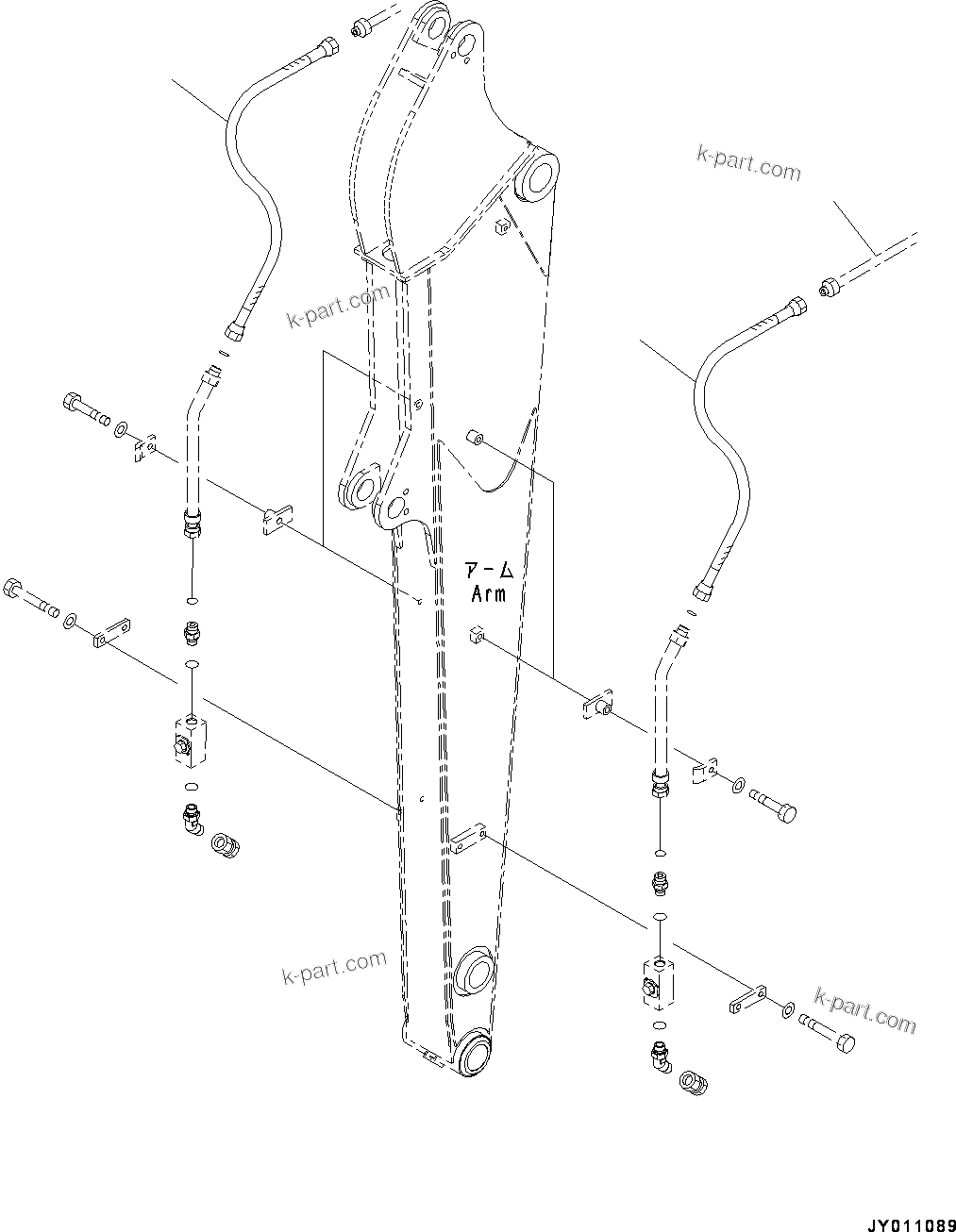 Komatsu parts book diagram for PC55MR-3 S/N 15001-UP: ? ?С ХЖЇД,  ?АЇБТЭД ”ZЉЗ (2/2) (2000MM  ? ?С, 1  ?АЇБТЭД)(#16001-)