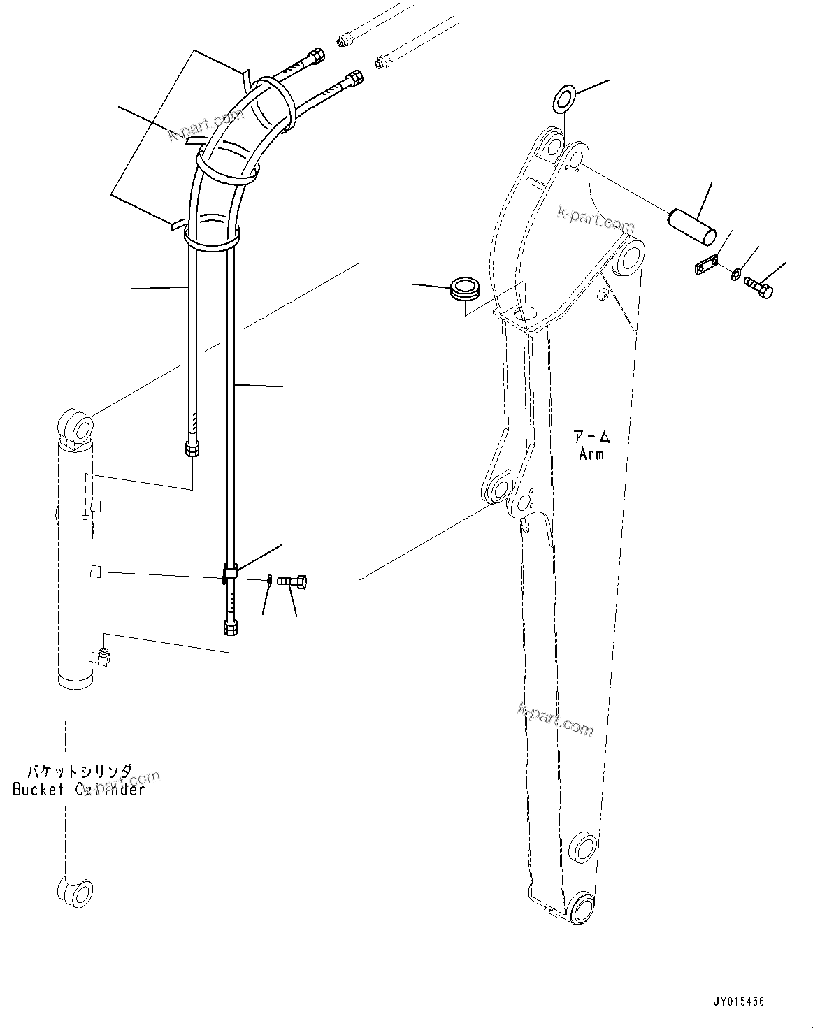 Komatsu parts book diagram for PC55MR-3 S/N 15001-UP: ? ?С ХЖЇД, КЮ№ЇД јШЭАЮ ”ZЉЗ (2000MM  ? ?С)(#15001-16804)
