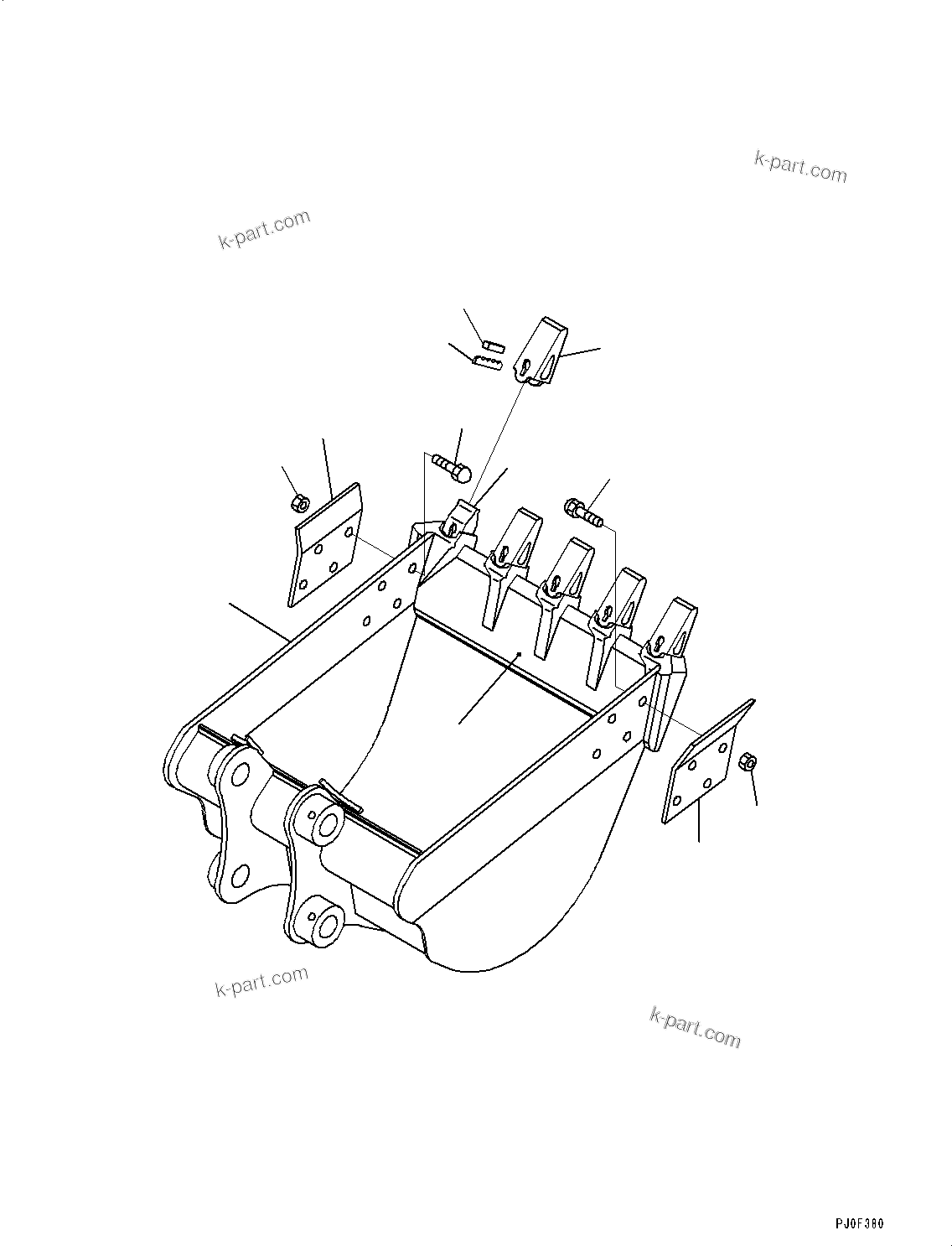 Komatsu parts book diagram for PC55MR-3 S/N 15001-UP: КЮ№ЇД, (ЋRђП 0.17M3, 700MM •ќ,  ?ІДЮ  ?ЇА •T)(#15001-)