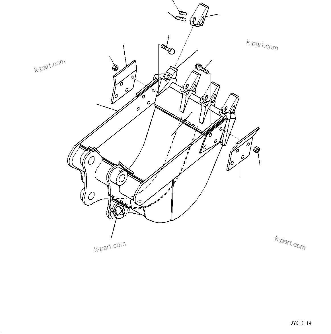 Komatsu parts book diagram for PC55MR-3 S/N 15001-UP: КЮ№ЇД, КЮ№ЇД (ЋRђП 0.15M3, 650MM •ќ,  ?ІДЮ  ?ЇАЃEМЇё •T, ‹ ?‰ ?Њ^)(#15001-)