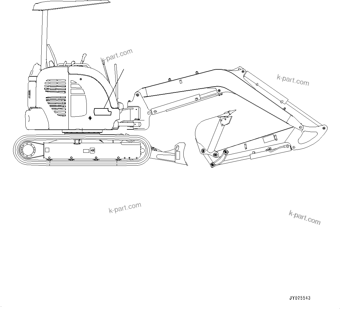 Komatsu parts book diagram for PC55MR-3 S/N 15001-UP: ЪЭАЩ КЮ ?јЮ ?Э МЯЪ ?Д, (#18501-)