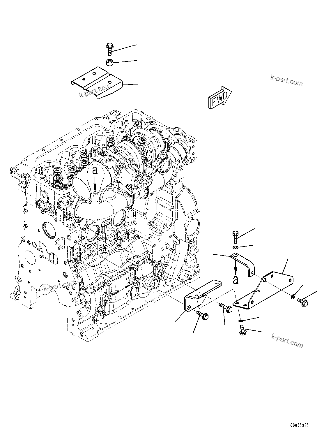Komatsu parts book diagram for SAA4D107E-1D S/N 26527701-UP (For PC160LC-8): HEAT SHIELD (#26527701-)