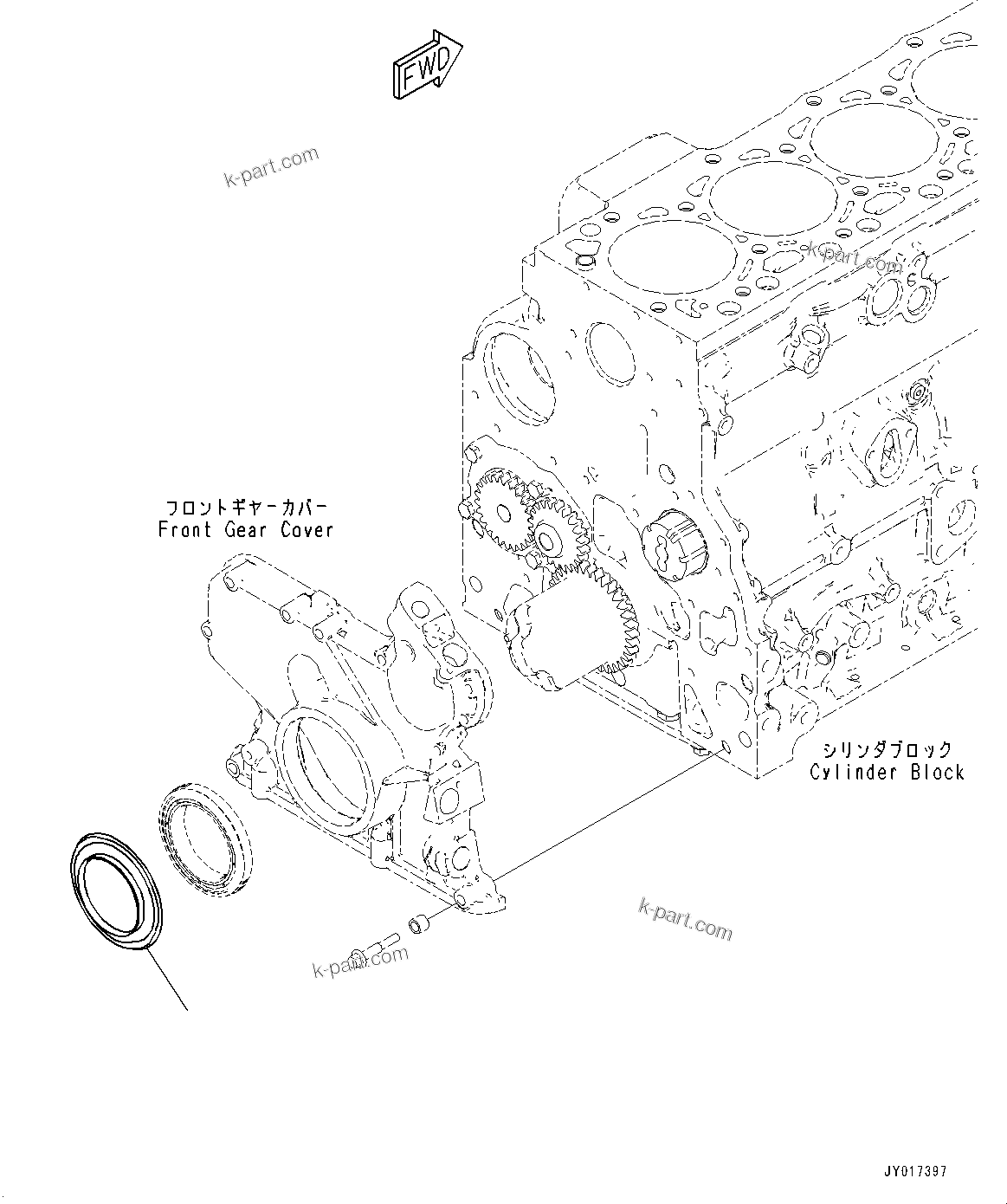 Komatsu parts book diagram for SAA4D107E-1D S/N 26527701-UP (For PC160LC-8): DUST SEAL (#26579265-)