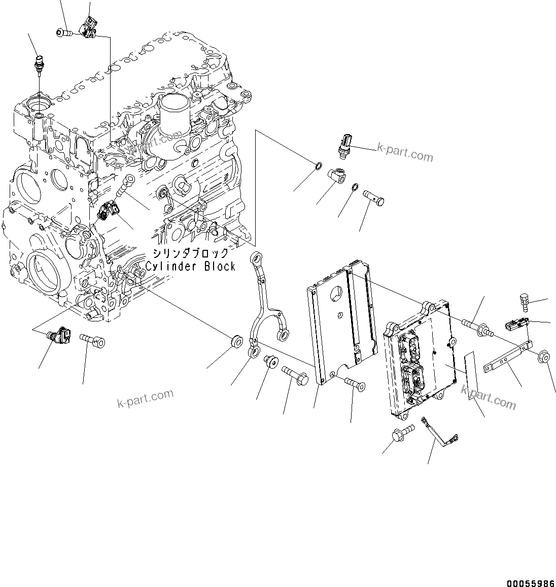 Komatsu parts book diagram for SAA4D107E-1D S/N 26527701-UP (For PC160LC-8): ENGINE CONTROLLER RELATED PARTS (#26527701-)