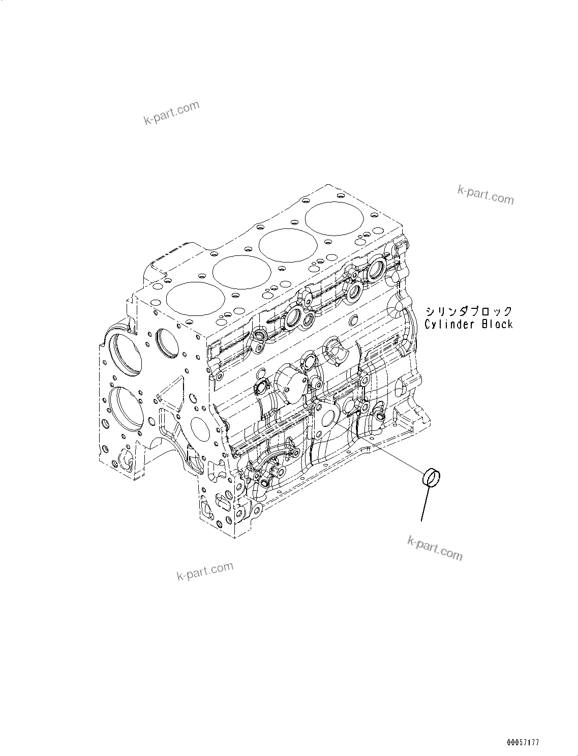 Komatsu parts book diagram for SAA4D107E-1D S/N 26527701-UP (For PC160LC-8): CYLINDER BLOCK PLUG (#26527701-)