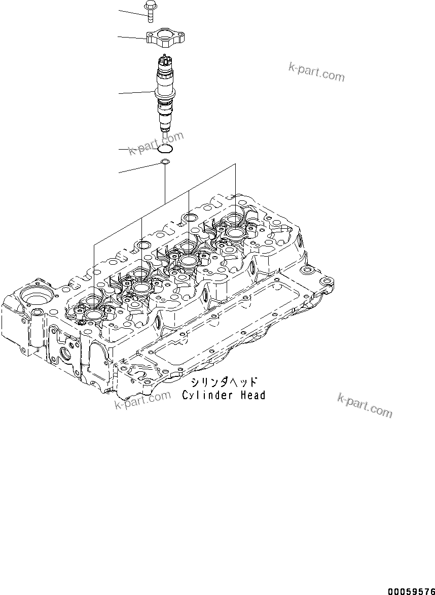 Komatsu parts book diagram for SAA4D107E-1D S/N 26527701-UP (For PC160LC-8): FUEL INJECTOR (#26527701-)