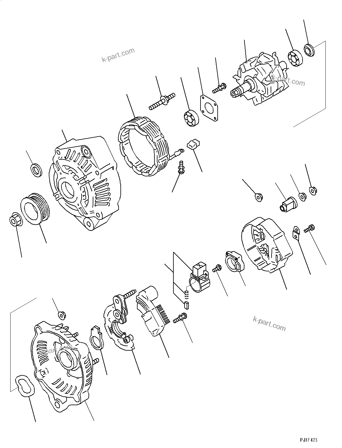 Komatsu parts book diagram for SAA4D107E-1D S/N 26527701-UP (For PC160LC-8): ALTERNATOR (#26527701-)