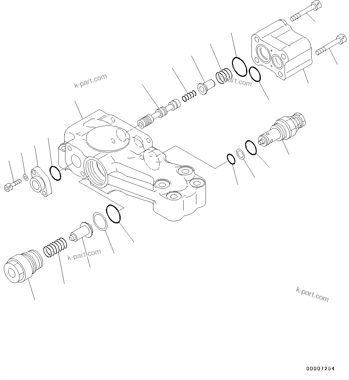 Komatsu parts book diagram for PC190NLC-8 S/N K50001-UP: BOOM CYLINDER, BURST VALVE, FOR BOOM CYLINDER, RHS