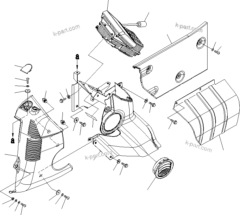 Komatsu parts book diagram for PC190NLC-8 S/N K50001-UP: CAB, 1-ACTUATOR, CAB IN PARTS, MONITOR AND COVER