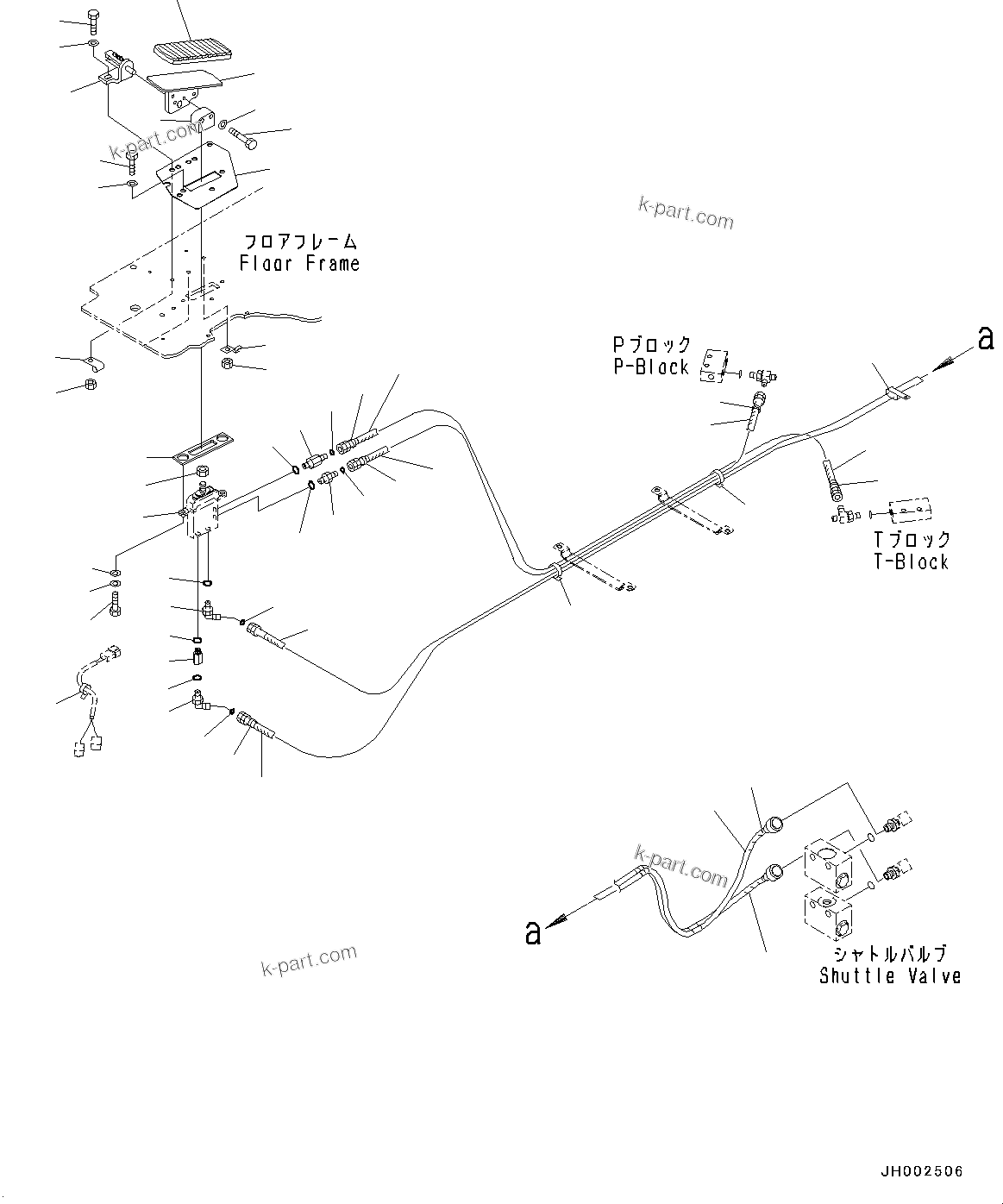 Komatsu parts book diagram for PC190NLC-8 S/N K50001-UP: CAB, 1-ACTUATOR, FLOOR, 1ST. ATTACHMENT CONTROL