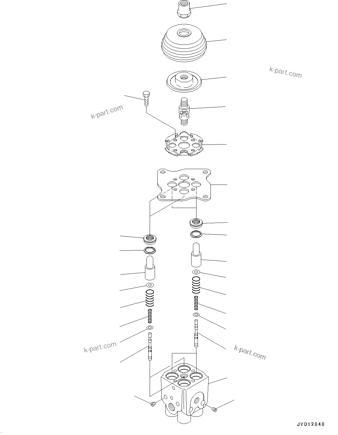 Komatsu parts book diagram for PC190NLC-8 S/N K50001-UP: CAB, 1-ACTUATOR, PPC VALVE FOR WORK EQUIPMENT (1/2)