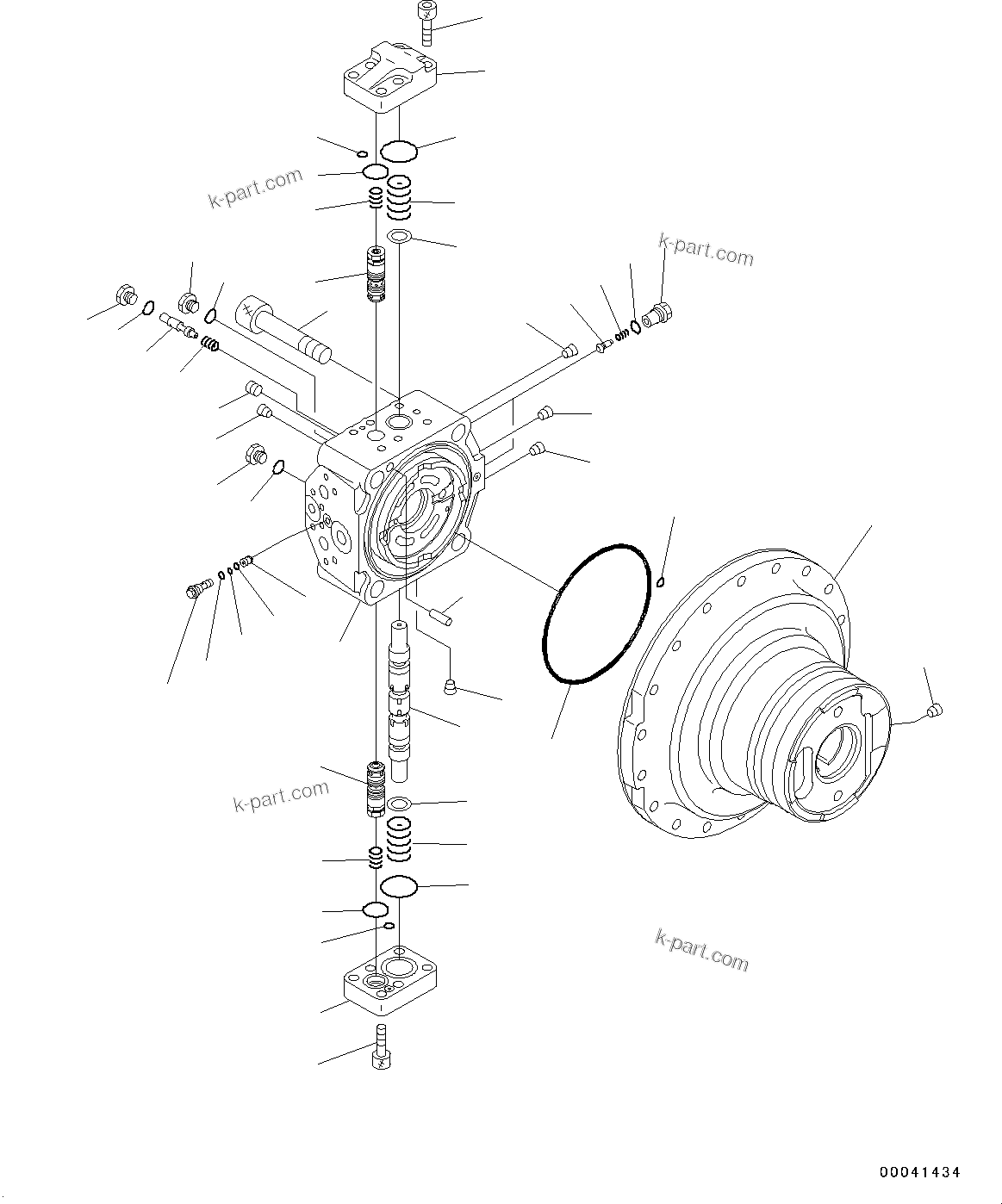 Komatsu parts book diagram for PC190NLC-8 S/N K50001-UP: TRAVEL MOTOR AND FINAL DRIVE, INNER PARTS (1/2)