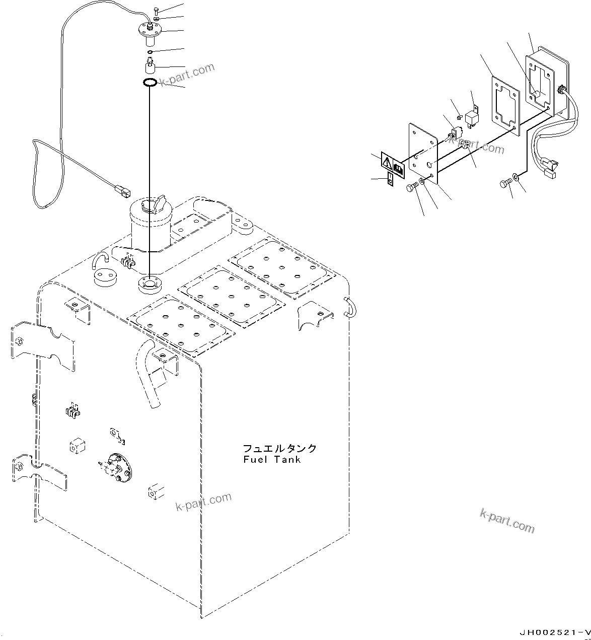 Komatsu parts book diagram for PC190NLC-8 S/N K50001-UP: FUEL SELF CHARGE PUMP, (2/2)