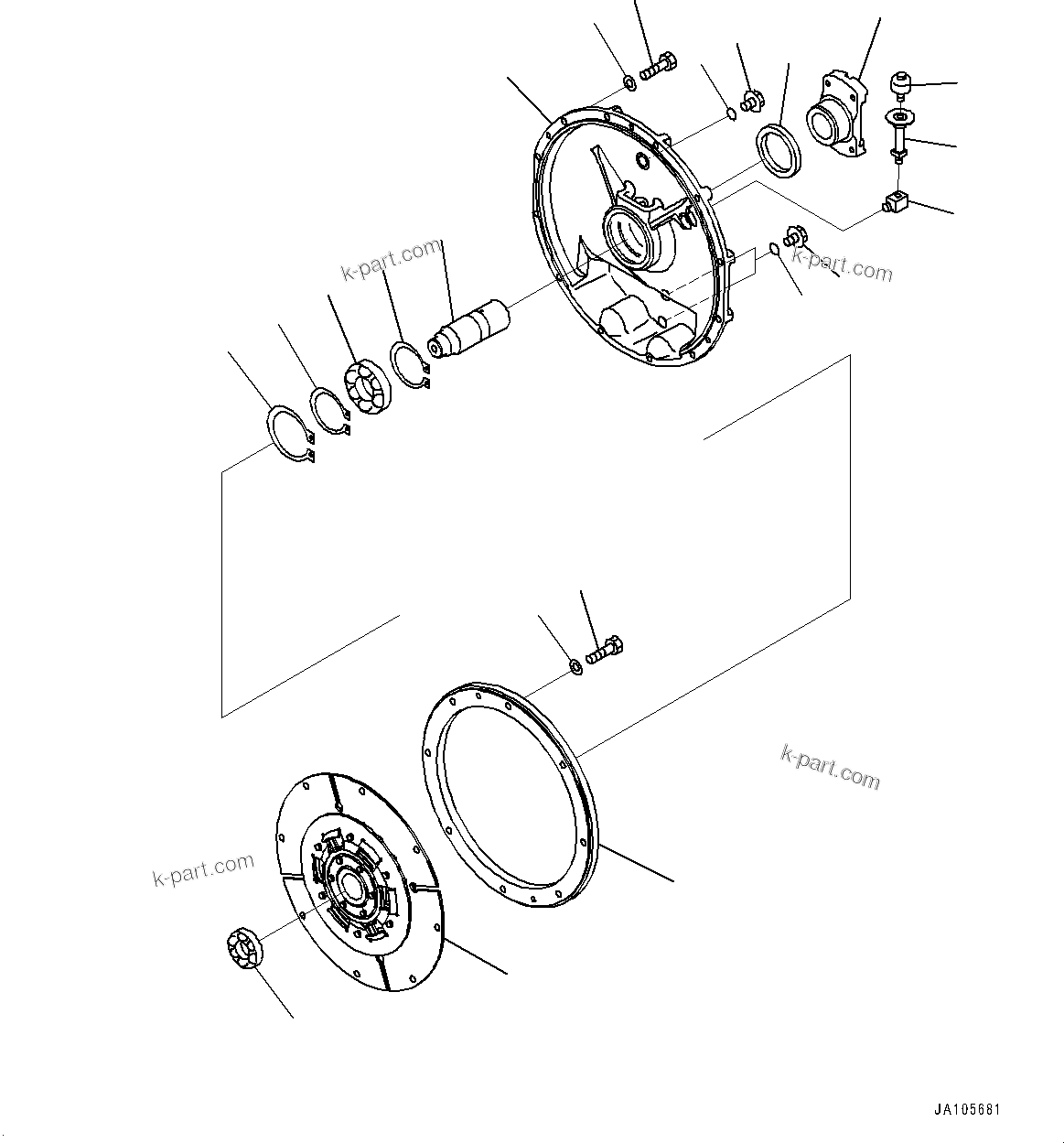 Komatsu parts book diagram for D65PX-16 S/N 80001-UP: АЮЭКЯ, (#83127-84719)