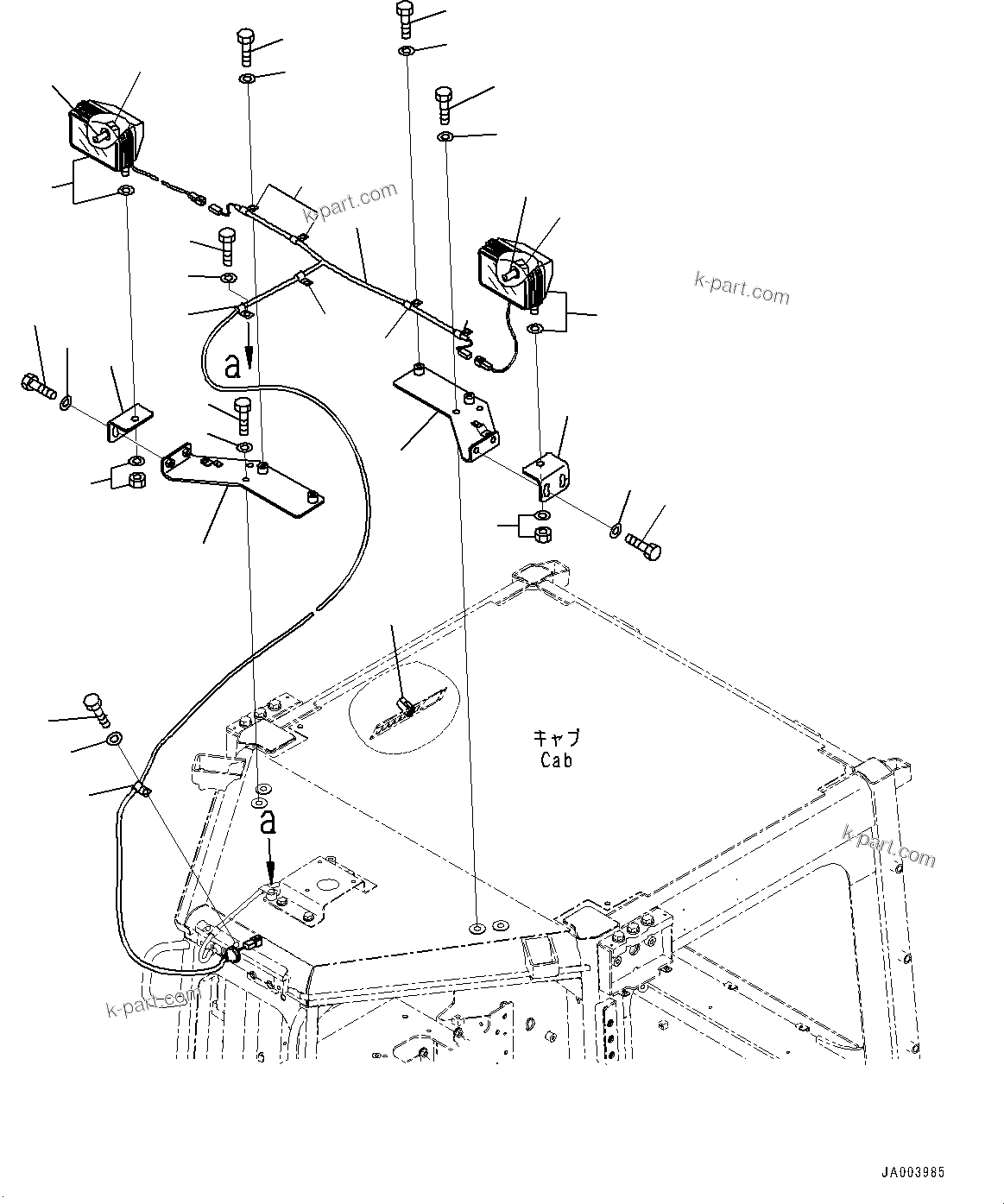 Komatsu parts book diagram for D65PX-16 S/N 80001-UP: ‘ќђЭЌм‹Ж“”, (‘O•ыАІМЯ)(#80001-)