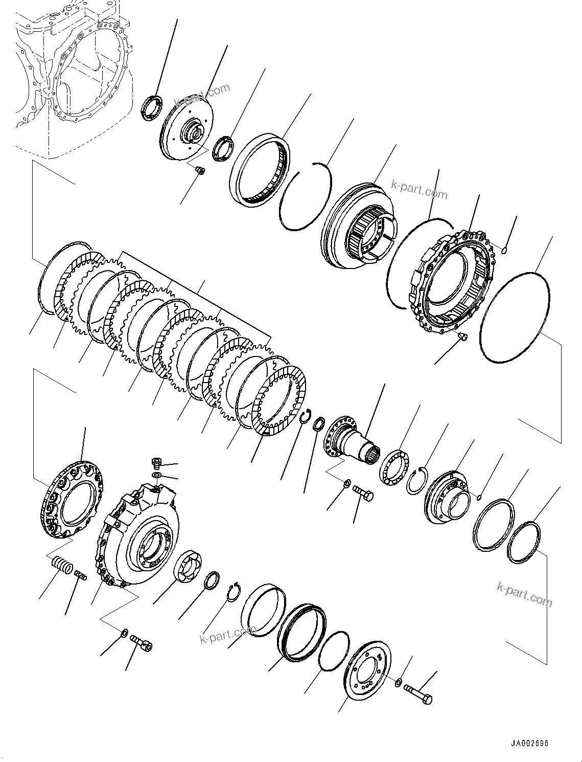 Komatsu parts book diagram for D65PX-16 S/N 80001-UP: КЯЬ ? ДЪІЭ, МЮЪ ? ?(#80001-)