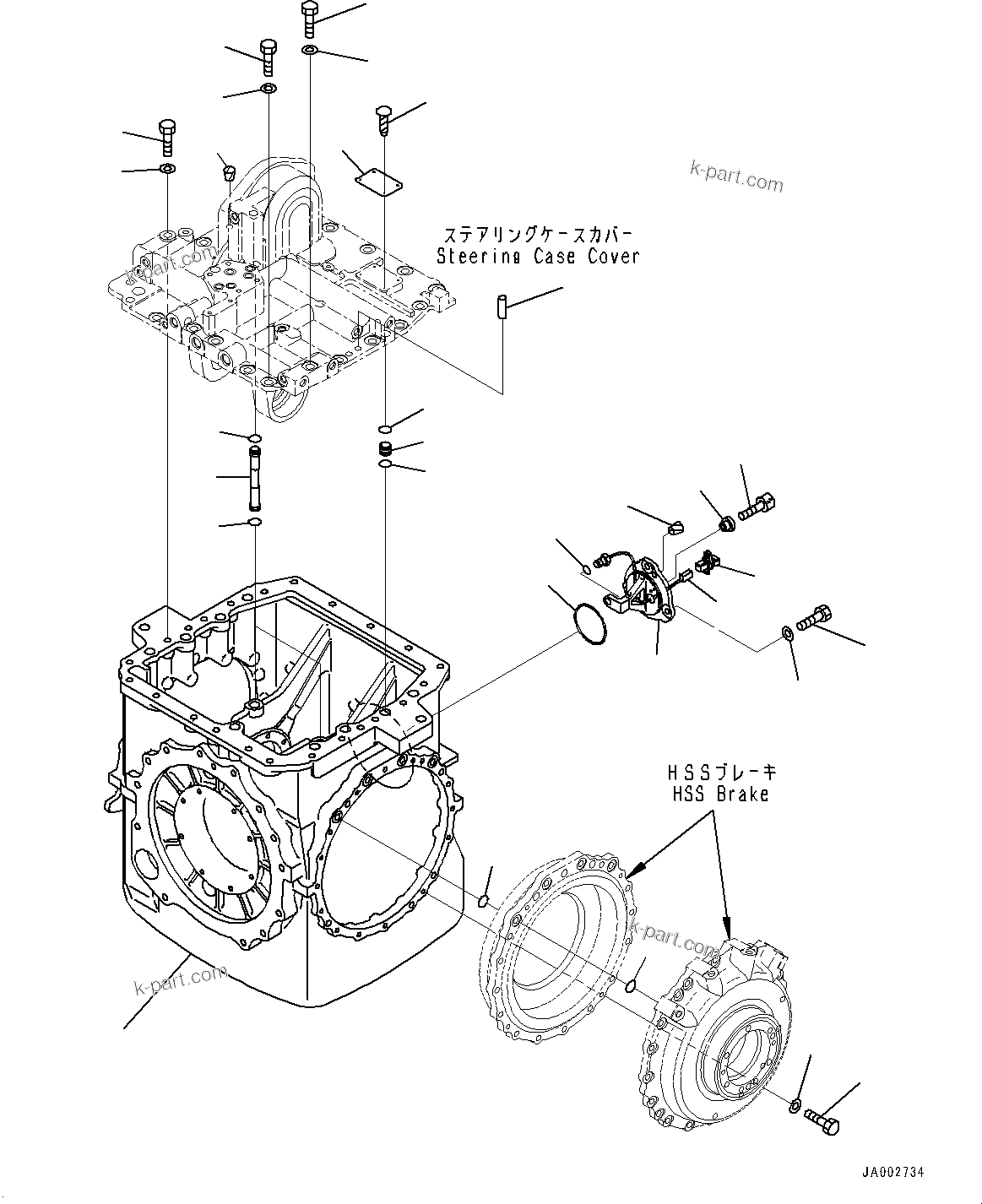 Komatsu parts book diagram for D65PX-16 S/N 80001-UP: КЯЬ ? ДЪІЭ, ЅГ ?ШЭёЮ № ?Ѕ (1/2)(#80001-)