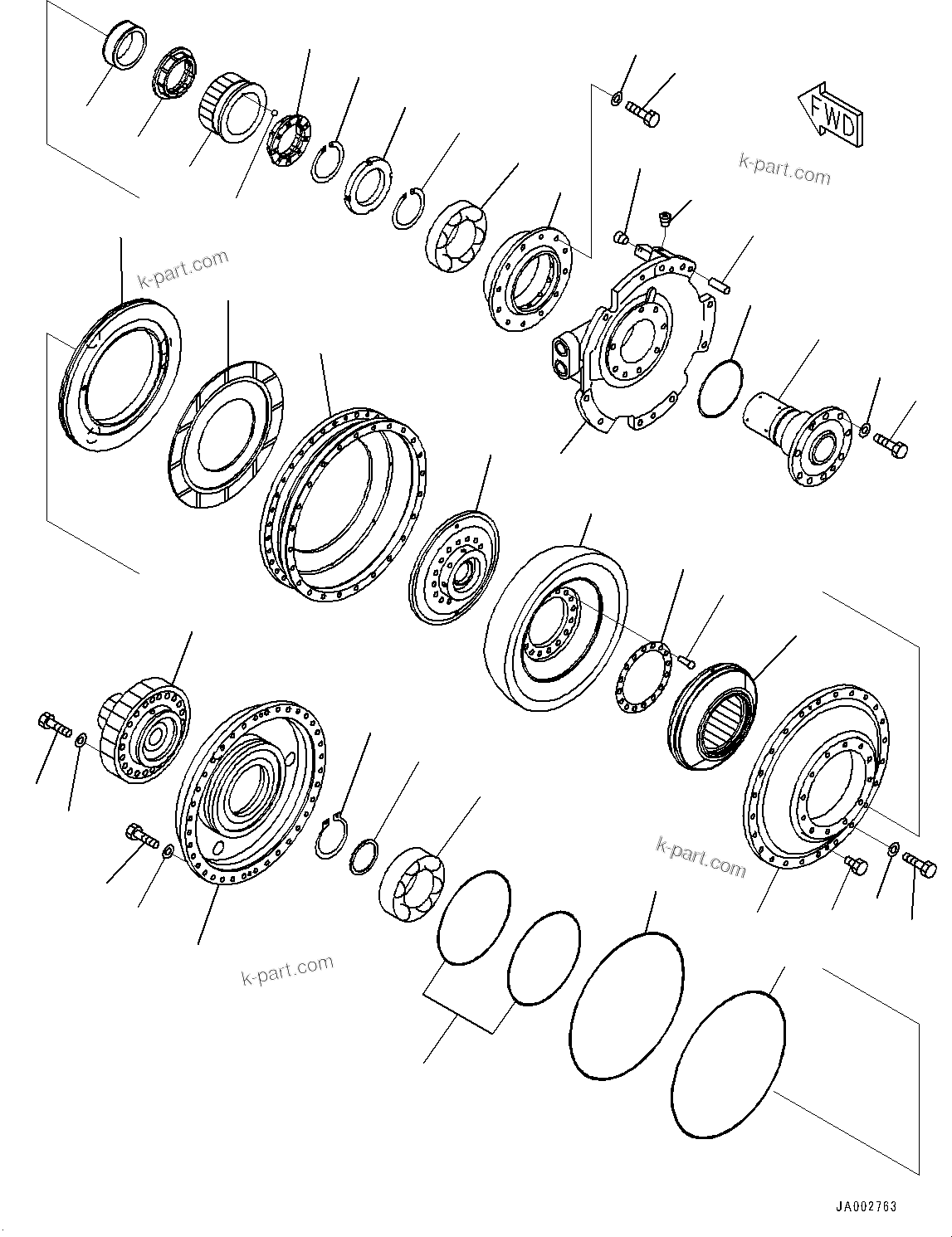 Komatsu parts book diagram for D65PX-16 S/N 80001-UP: КЯЬ ? ДЪІЭ, ОЯЭМЯҐА ?ЛЮЭ(#80001-)