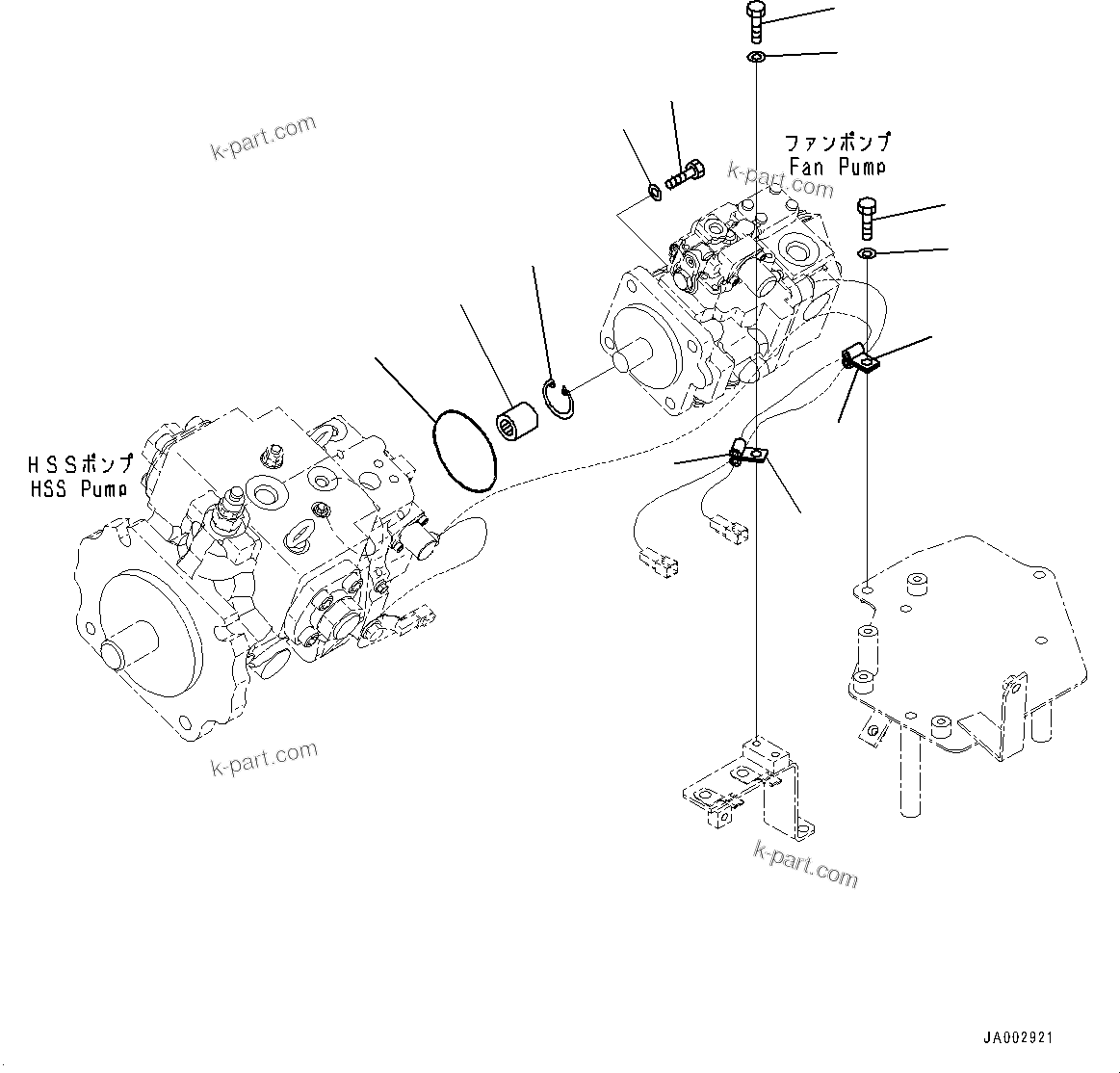 Komatsu parts book diagram for D65PX-16 S/N 80001-UP: –ы€іОЯЭМЯҐУ ?А, ОЯЭМЯЋж•T‚Ї (2/2)(#80001-)