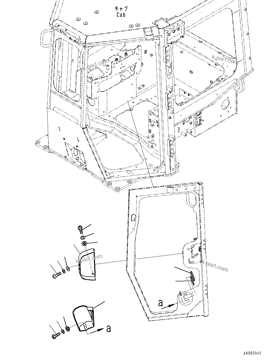 Komatsu parts book diagram for D65PX-16 S/N 80001-UP: ROPS  ? ?МЮ, ДЮ ?  ?КЮ ?, Ќ ?(#80001-80979)
