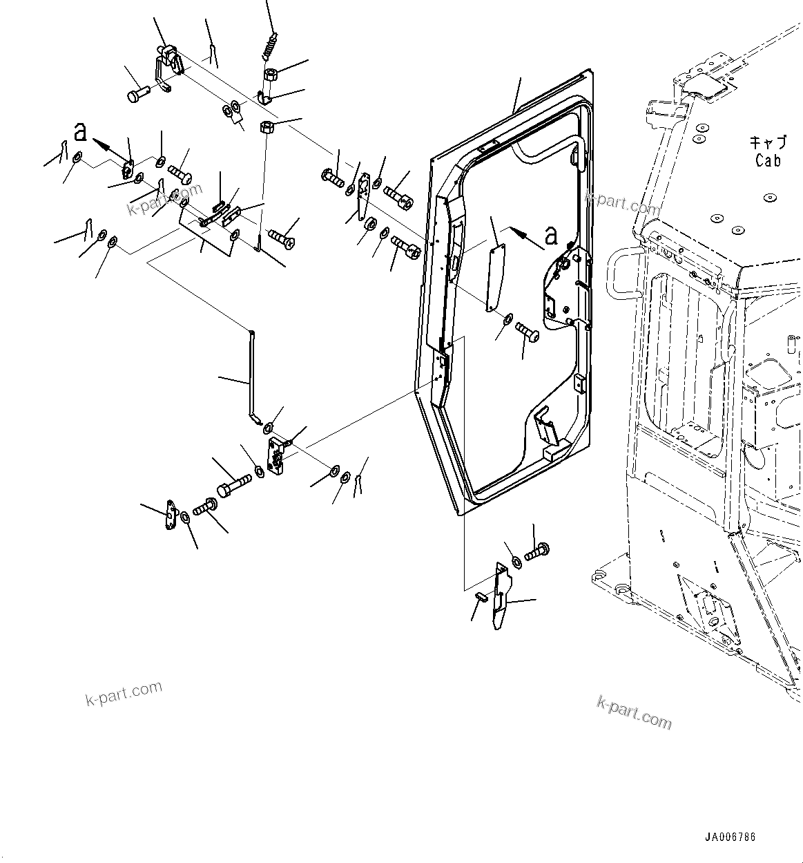 Komatsu parts book diagram for D65PX-16 S/N 80001-UP: ROPS  ? ?МЮ, ДЮ ?ҐЧЇБ, ‰E(#80001-82997)