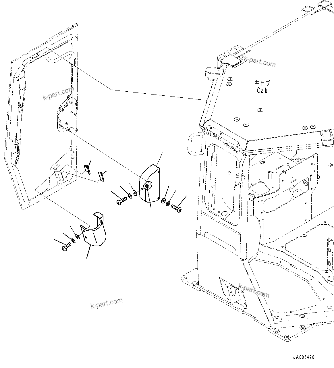 Komatsu parts book diagram for D65PX-16 S/N 80001-UP: ROPS  ? ?МЮ, ДЮ ?  ?КЮ ?, ‰E(#80980-)