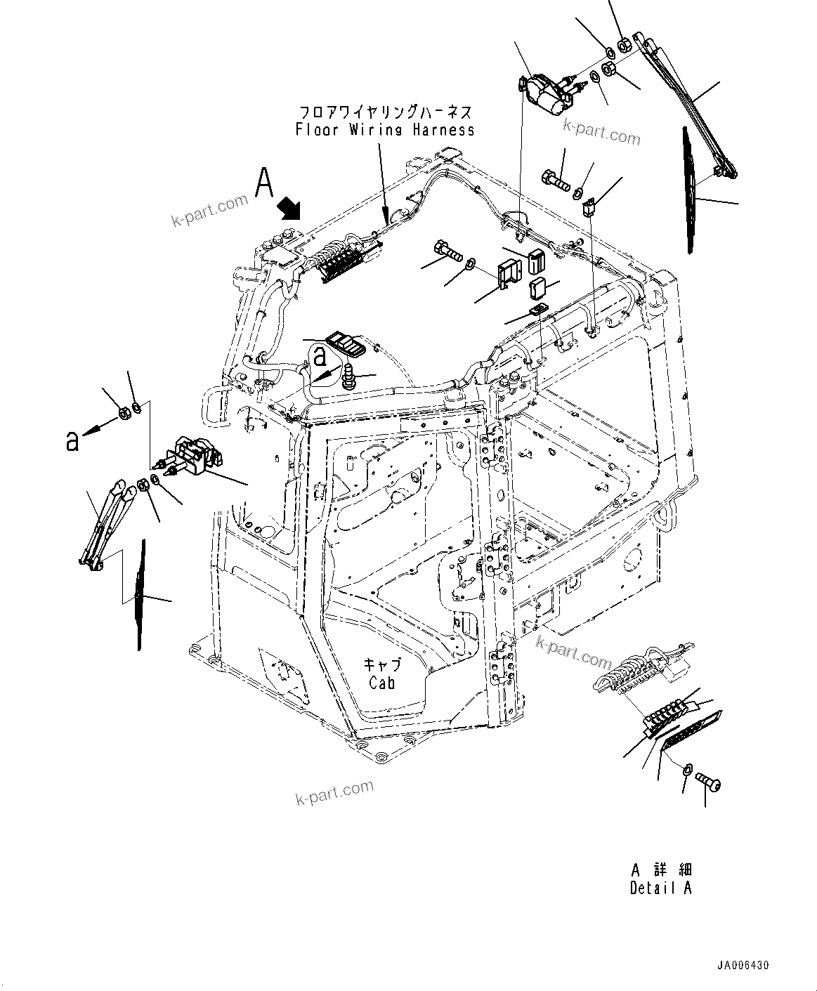 Komatsu parts book diagram for D65PX-16 S/N 80001-UP: ROPS  ? ?МЮ, ЬІКЯҐЩ ?С ЧЭМЯ(#80001-)