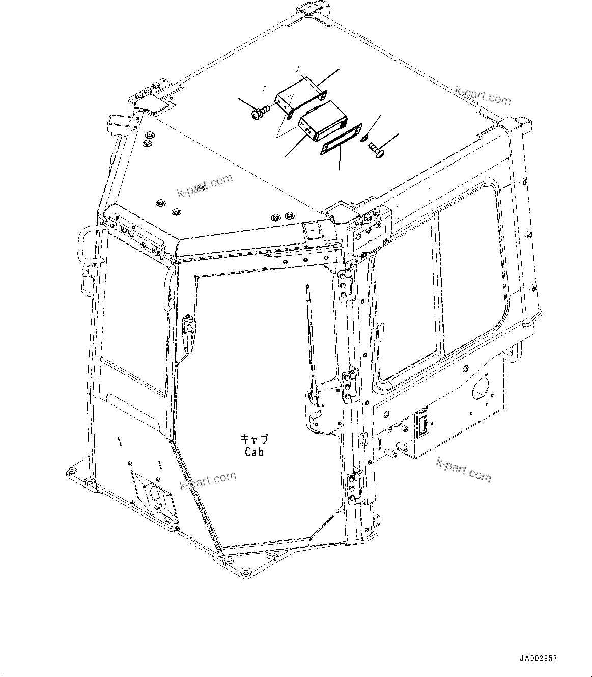 Komatsu parts book diagram for D65PX-16 S/N 80001-UP: ROPS  ? ?МЮ, ЧјЮ ?(#80001-)