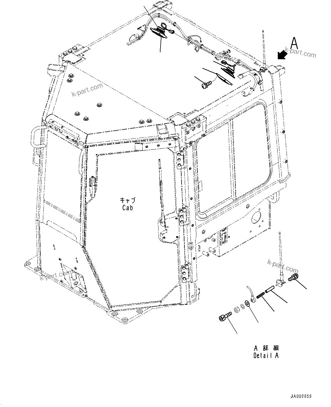 Komatsu parts book diagram for D65PX-16 S/N 80001-UP: ROPS  ? ?МЮ, ЧКЮ ?  ?ЭГЕ Ћж•T‚Ї(#80001-)