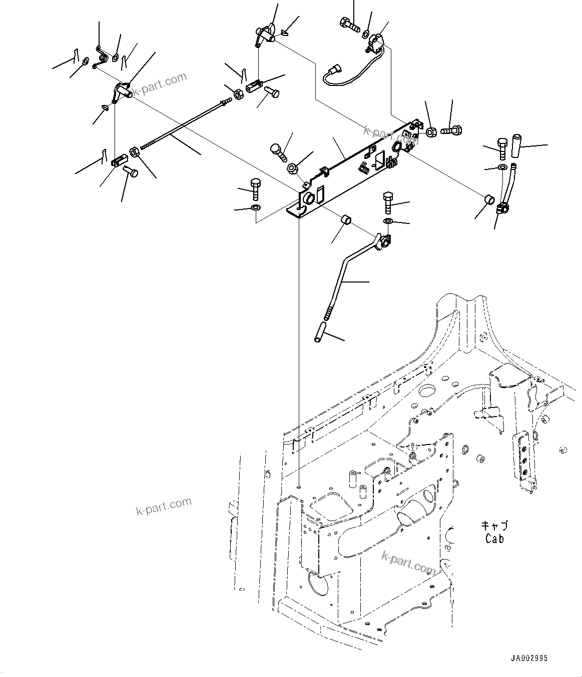 Komatsu parts book diagram for D65PX-16 S/N 80001-UP: ROPS  ? ?МЮ, Ќм‹Ж‹@ ЫЇё ЪКЮ ?(#80001-80849)