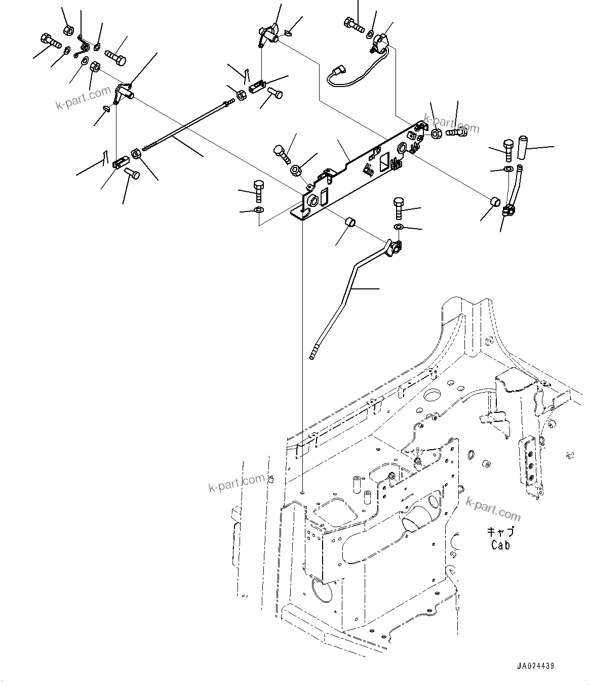 Komatsu parts book diagram for D65PX-16 S/N 80001-UP: ROPS  ? ?МЮ, Ќм‹Ж‹@ ЫЇё ЪКЮ ?(#82125-)