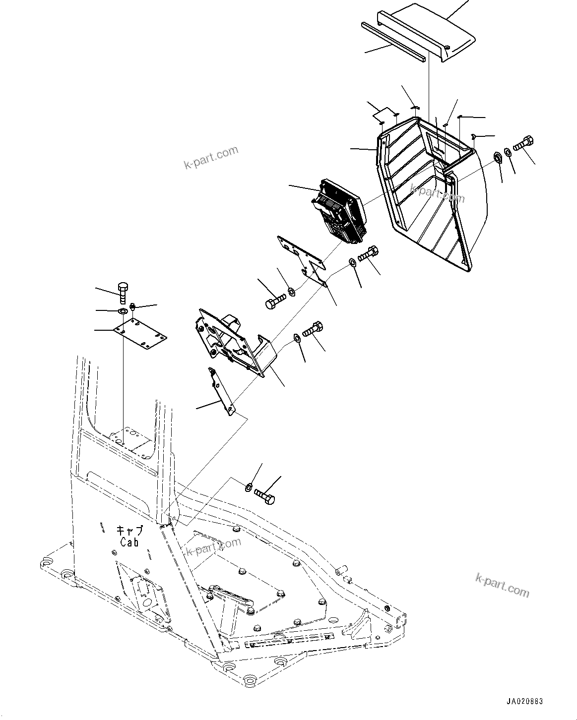 Komatsu parts book diagram for D65PX-16 S/N 80001-UP: ROPS  ? ?МЮ, АЮЇј ?ОЮ ?ДЮЃEУЖА(#80001-)
